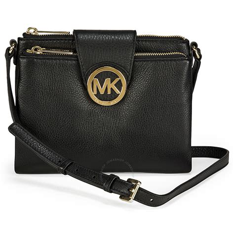 crossbody michael kors purse black|Michael Kors black shiny purse.